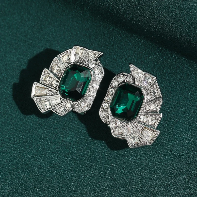Vintage Green Crystal Zircon Stud Earrings Geometric Jewelry Silver Plated Art Deco High Quality Gift For Woman Trending 2026
Vintage Green Crystal Zircon Stud Earrings Geometric Jewelry Silver Plated Art Deco High Quality Gift For Woman Trending 2026