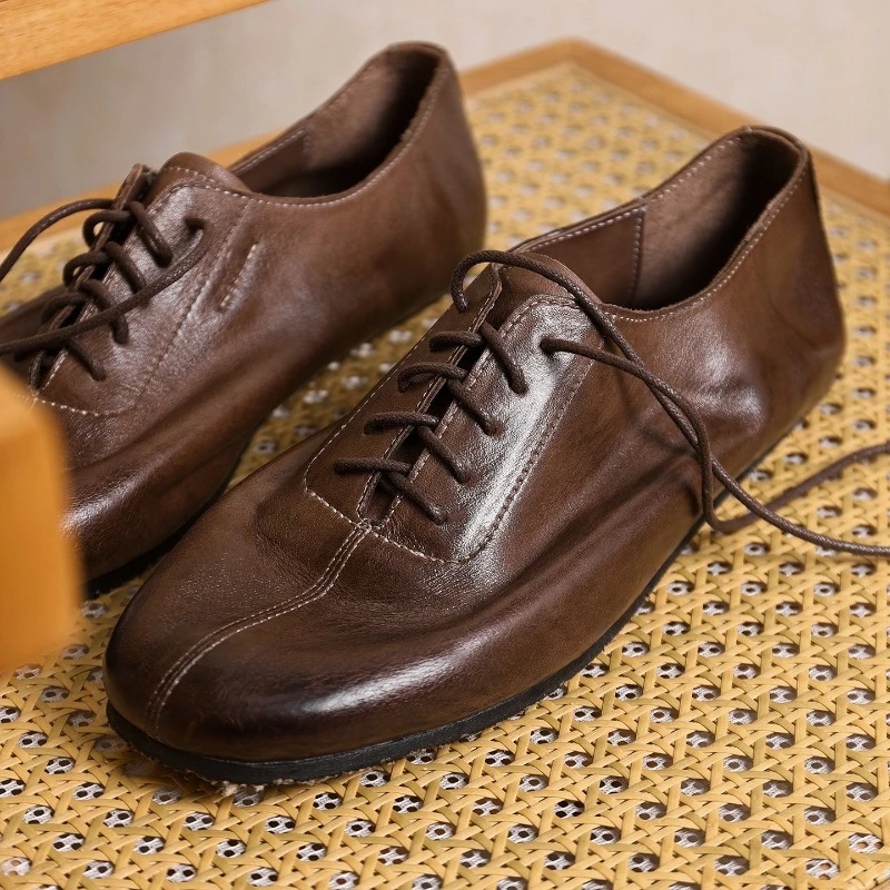 Cowhide Designer Luxury Casual Leather Shoes Men's Vintage Lace Up Flat Genuine Leather Breathable Derby Shoes Male Oxfords
Cowhide Designer Luxury Casual Leather Shoes Men's Vintage Lace Up Flat Genuine Leather Breathable Derby Shoes Male Oxfords