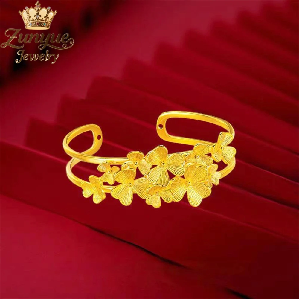 Sand-Gold Hollowed-Out Bracelet Profusion Of Flowers Luxury Quality Jewelry Best Selling Fashion Jewelry Exquisite Charms Gift
Sand-Gold Hollowed-Out Bracelet Profusion Of Flowers Luxury Quality Jewelry Best Selling Fashion Jewelry Exquisite Charms Gift