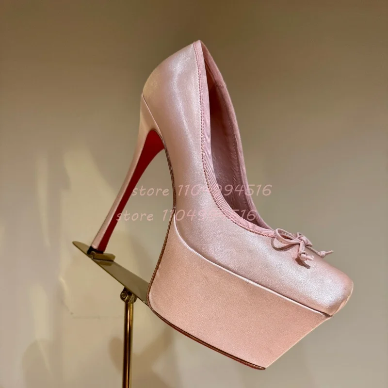 Pink Suede Bow Decor Platform Stiletto Pumps Women Satin Slip On Square Toe High Heels Fashion Sweet Solid Party Women's Pumps
Pink Suede Bow Decor Platform Stiletto Pumps Women Satin Slip On Square Toe High Heels Fashion Sweet Solid Party Women's Pumps