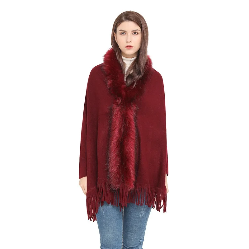 Autumn Winter Imitation Wool Collar Knitting Shawl Imitation Cardigan Shawl Poncho Fashionable Upscale Capes Black Cloaks
Autumn Winter Imitation Wool Collar Knitting Shawl Imitation Cardigan Shawl Poncho Fashionable Upscale Capes Black Cloaks
