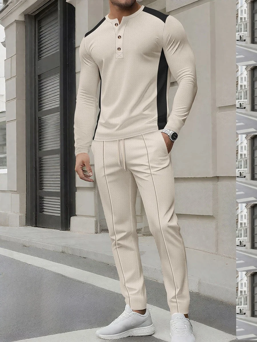 Henry Longsved Long Sleeve Shirt And Long Pants Set Casual Sportswear for Middle-Aged Men Cotton Material Autumn Season
Henry Longsved Long Sleeve Shirt And Long Pants Set Casual Sportswear for Middle-Aged Men Cotton Material Autumn Season