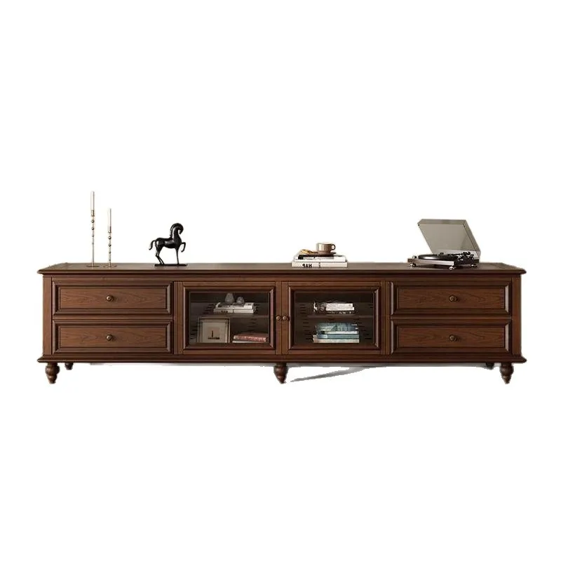 Retro solid wood TV cabinet, bedroom, living room, home medium and ancient style high-end light luxury black floor cabinet
Retro solid wood TV cabinet, bedroom, living room, home medium and ancient style high-end light luxury black floor cabinet