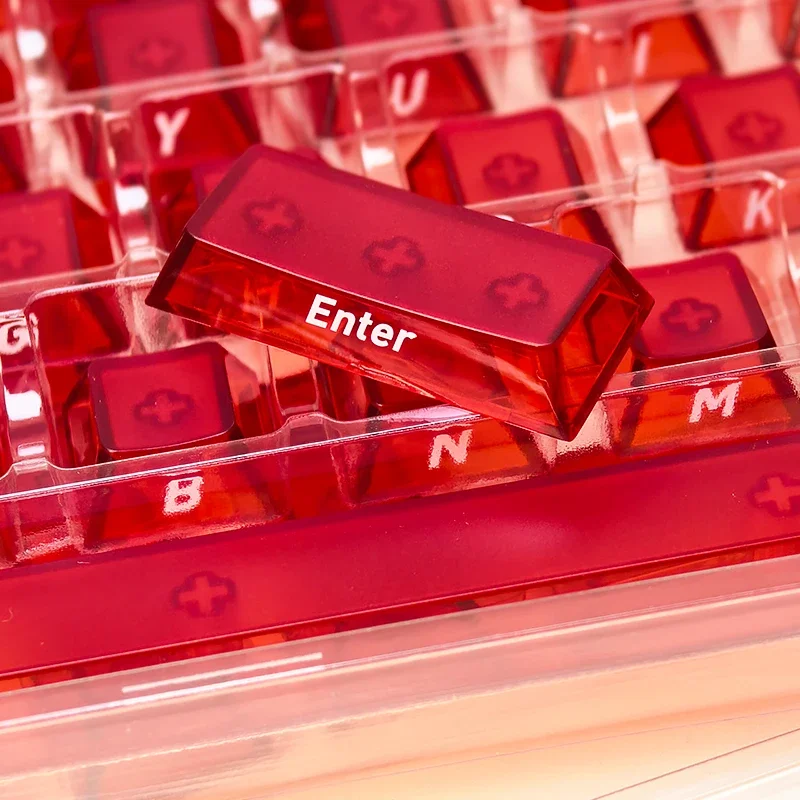 Fog transparent red original side engraved keycap small full set of 119 keys PC transparent mechanical keyboard
Fog transparent red original side engraved keycap small full set of 119 keys PC transparent mechanical keyboard