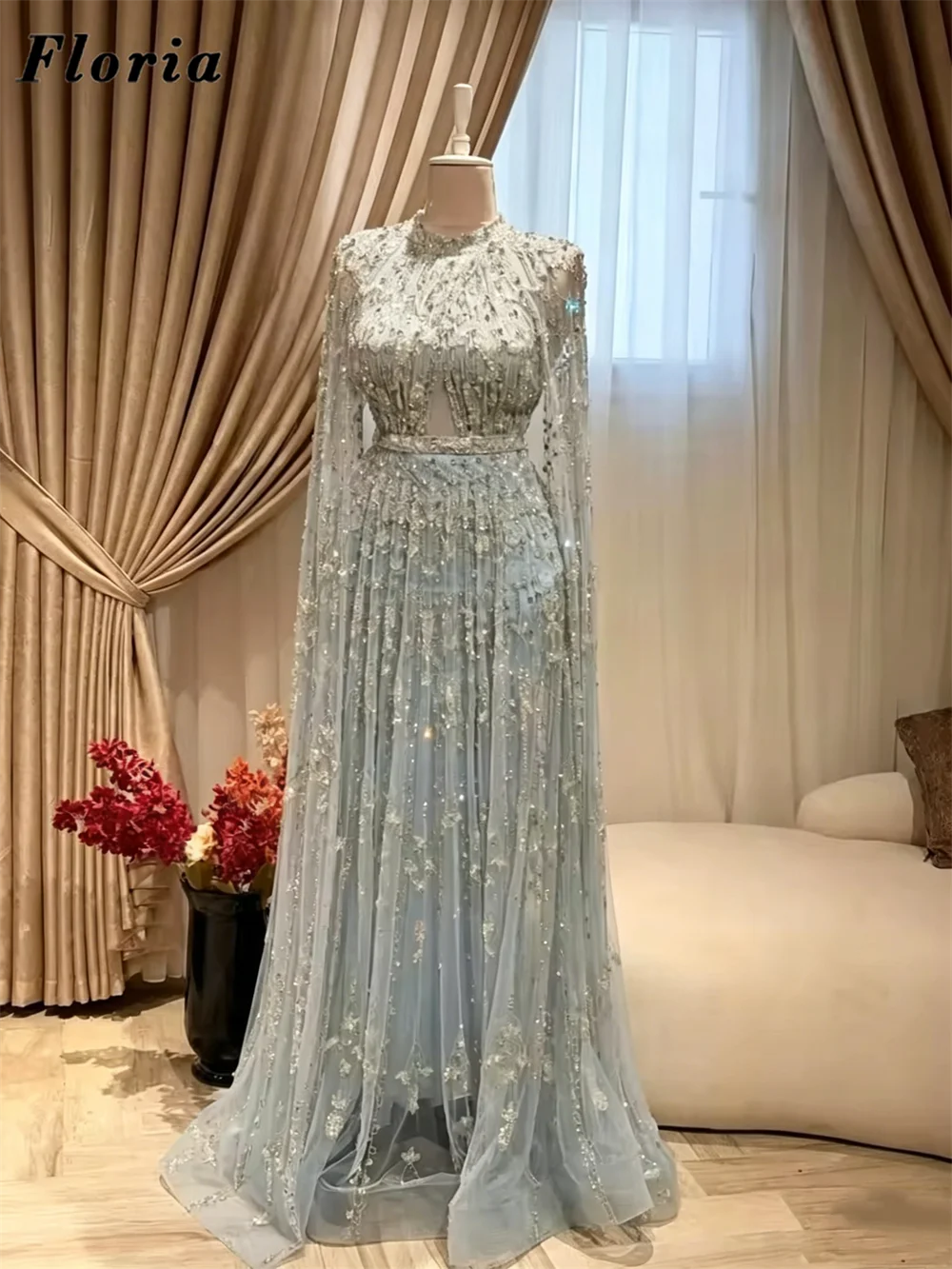 Sparkly Beaded Evening Dresses Cape Long Sleeves Middle East Rhinestone Engagement Dress Customized Red Carpet Party Gowns Robes
Sparkly Beaded Evening Dresses Cape Long Sleeves Middle East Rhinestone Engagement Dress Customized Red Carpet Party Gowns Robes