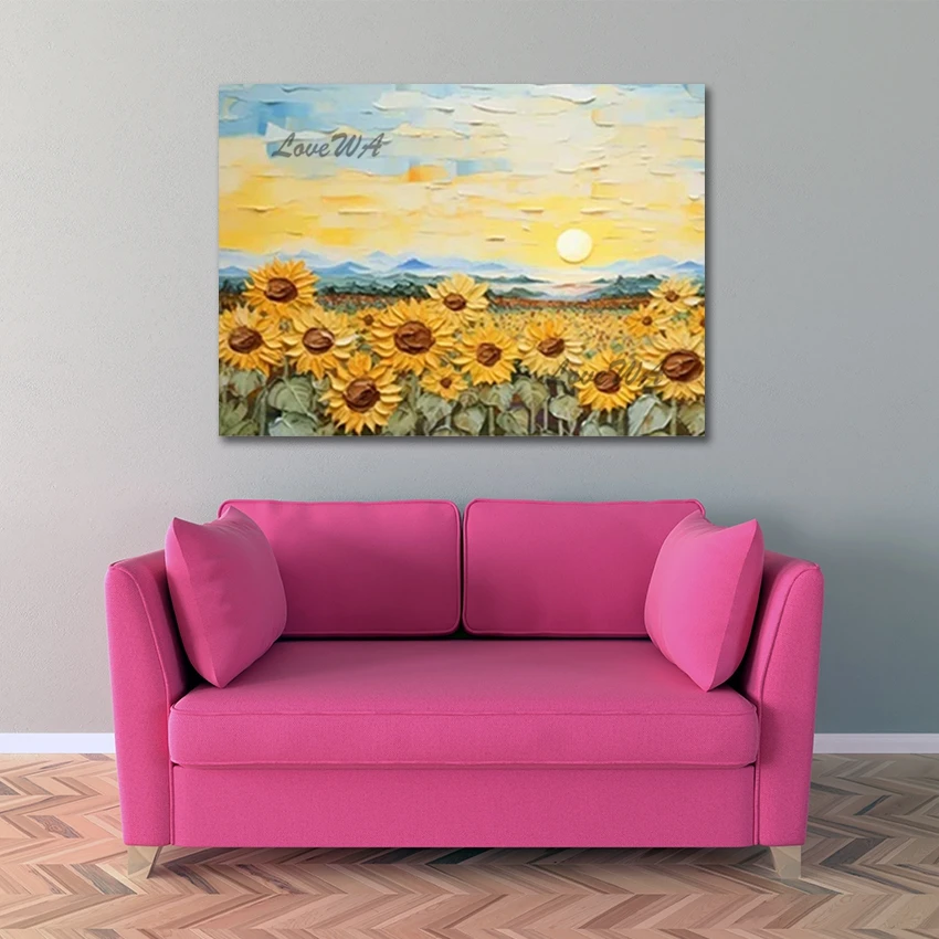 Красивая картина с природным пейзажем, абстрактная стена с подсолнухами, акриловый дизайн, холст, современные безрамные картины маслом
Красивая картина с природным пейзажем, абстрактная стена с подсолнухами, акриловый дизайн, холст, современные безрамные картины маслом