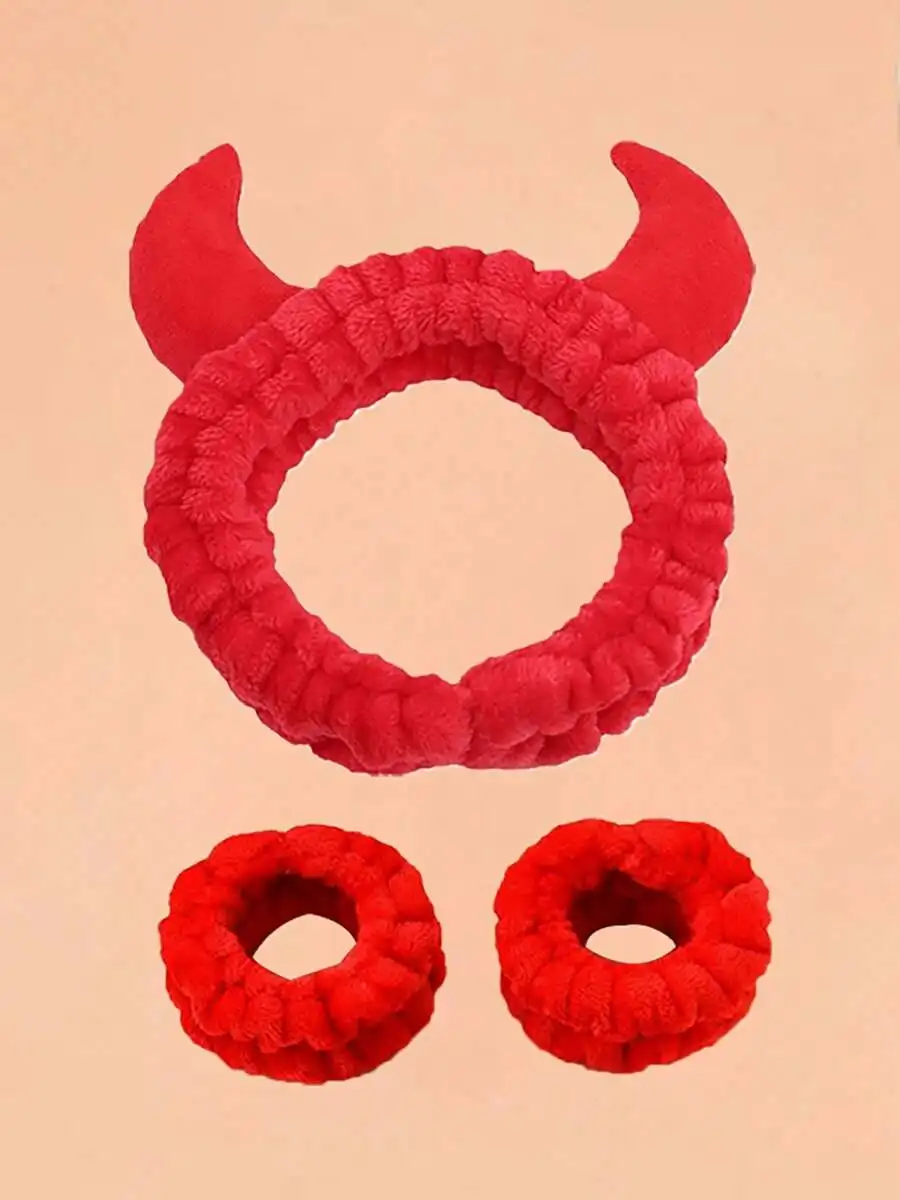 3pcs Red Devil Horns Headband Set With Hair Ties Multifunctional Hair Accessories
3pcs Red Devil Horns Headband Set With Hair Ties Multifunctional Hair Accessories