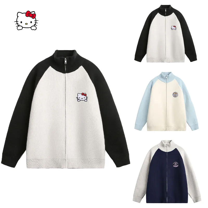 Кардиган с капюшоном Kawaii Hello Kittys для девочек, свитшот, японский Sanrios Kuromi, Женская осенне-зимняя Свободная куртка на молнии для женщин
Кардиган с капюшоном Kawaii Hello Kittys для девочек, свитшот, японский Sanrios Kuromi, Женская осенне-зимняя Свободная куртка на молнии для женщин