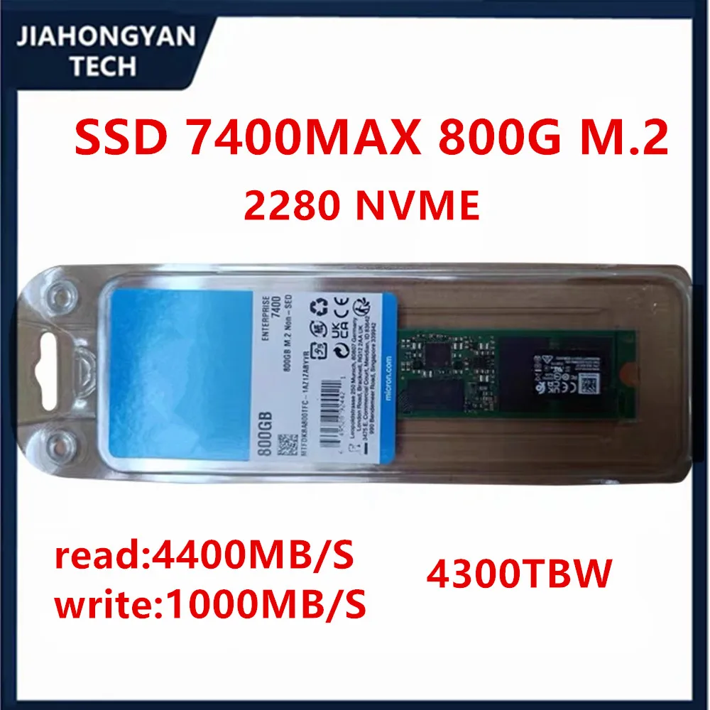 Оригинальный твердотельный накопитель SSD для Micron 7400MAX 800G M.2 2280 NVME Enterprise
Оригинальный твердотельный накопитель SSD для Micron 7400MAX 800G M.2 2280 NVME Enterprise