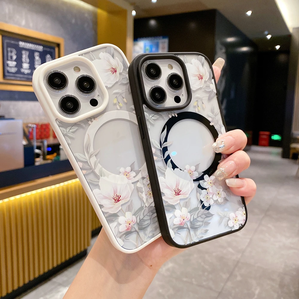 Flower Magnetic Phone Case For iphone 15 14 13 12 11 Pro Max Wireless Charging Creative Transparent Silicone Cover Back Case
Flower Magnetic Phone Case For iphone 15 14 13 12 11 Pro Max Wireless Charging Creative Transparent Silicone Cover Back Case