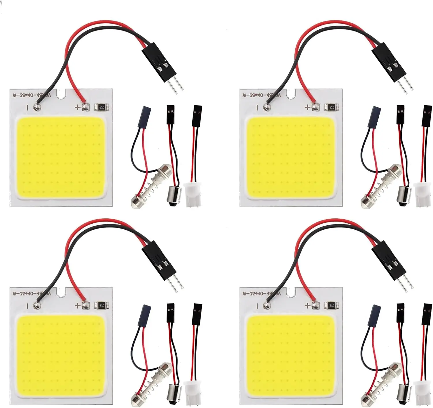 4-Pack White Led Panel Dome Light Lamp, COB 48-SMD Led Interior Car Lights Auto Dome Lights Interior with T10 /BA9S/ Festoon Ada
4-Pack White Led Panel Dome Light Lamp, COB 48-SMD Led Interior Car Lights Auto Dome Lights Interior with T10 /BA9S/ Festoon Ada