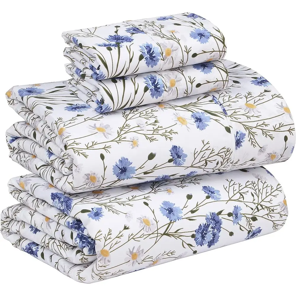 Queen Size 100% Cotton Percale Sheets Set, Cooling and Breathable, Durable with Crisp Feel, 16 Pocket, 4-Piece, Sweet Pea Floral
Queen Size 100% Cotton Percale Sheets Set, Cooling and Breathable, Durable with Crisp Feel, 16 Pocket, 4-Piece, Sweet Pea Floral