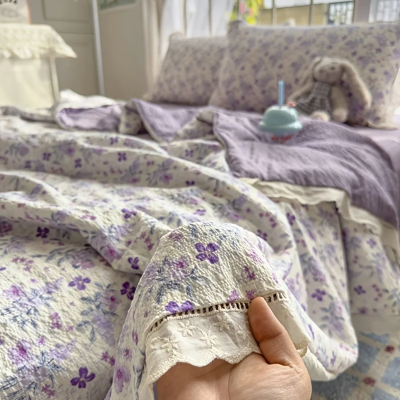 1 Purple, Girly, Sweet-style Lace Summer Lightweight Blanket; Fresh and Airy Tulle and Puff Tulle Air-conditioning Blanket
1 Purple, Girly, Sweet-style Lace Summer Lightweight Blanket; Fresh and Airy Tulle and Puff Tulle Air-conditioning Blanket