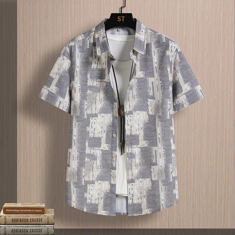 Mens Shirts Casual Short Sleeve Summer Men Clothing Work Dress Shirt Breathable Cool Feeling Soft Stretch Fabric Top
Mens Shirts Casual Short Sleeve Summer Men Clothing Work Dress Shirt Breathable Cool Feeling Soft Stretch Fabric Top