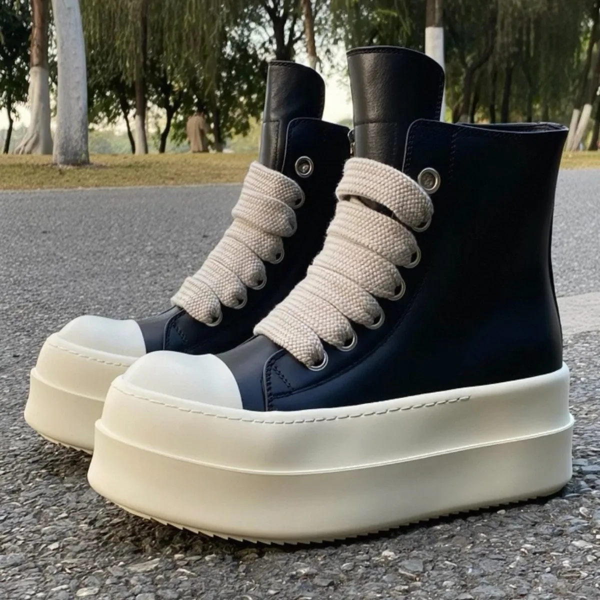 Ro Designer Men Shoe Ankle Boot Women Sneaker High Top Casual Shoes Jumbo Laces 6cm Thick Sole Black Leather Sneakers Boots
Ro Designer Men Shoe Ankle Boot Women Sneaker High Top Casual Shoes Jumbo Laces 6cm Thick Sole Black Leather Sneakers Boots
