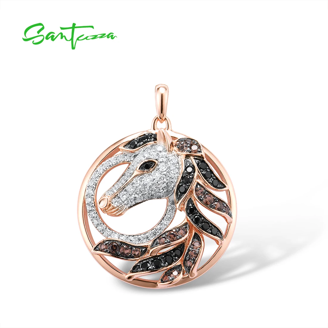 SANTUZZA Authentic 925 Sterling Silver Pendant For Women Shiny Black Brown Neutral Style Horse Animal Trendy Party Fine Jewelry
SANTUZZA Authentic 925 Sterling Silver Pendant For Women Shiny Black Brown Neutral Style Horse Animal Trendy Party Fine Jewelry