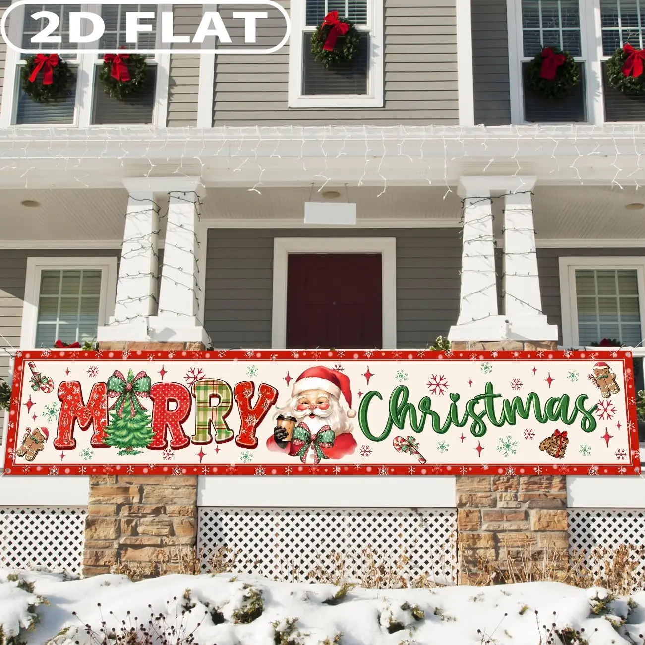 1pc Large Christmas Scroll Banner Christmas Outdoor Decor, Polyester Red Bow and Santa Claus Yard Sign, 2x10 FT Xmas Party
1pc Large Christmas Scroll Banner Christmas Outdoor Decor, Polyester Red Bow and Santa Claus Yard Sign, 2x10 FT Xmas Party