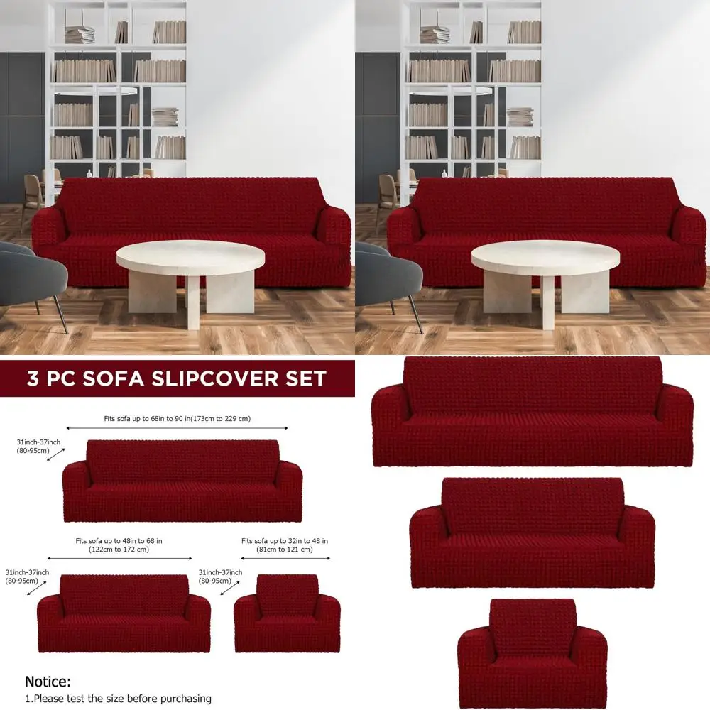 Burgundy Stretch Sofa Cover Set for Living Room, Washable Couch Slipcovers for Large Oversized Sofas and Loveseats
Burgundy Stretch Sofa Cover Set for Living Room, Washable Couch Slipcovers for Large Oversized Sofas and Loveseats