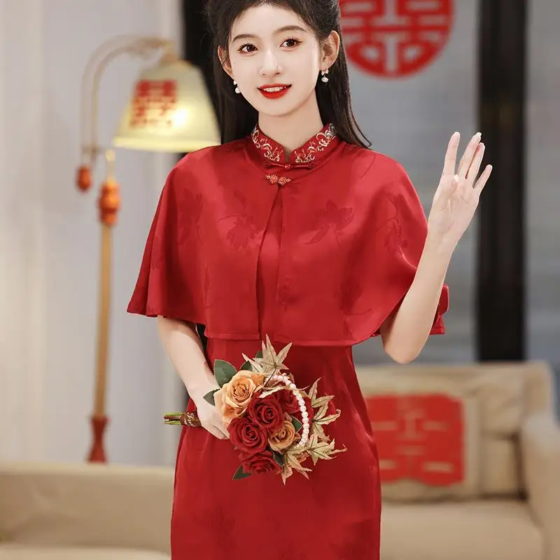 2024 New Improved Young Style Long Red Qipao Dress Wedding Ceremony Dress Premium Two-Piece Set Elegant Formal Chinese Costume
2024 New Improved Young Style Long Red Qipao Dress Wedding Ceremony Dress Premium Two-Piece Set Elegant Formal Chinese Costume