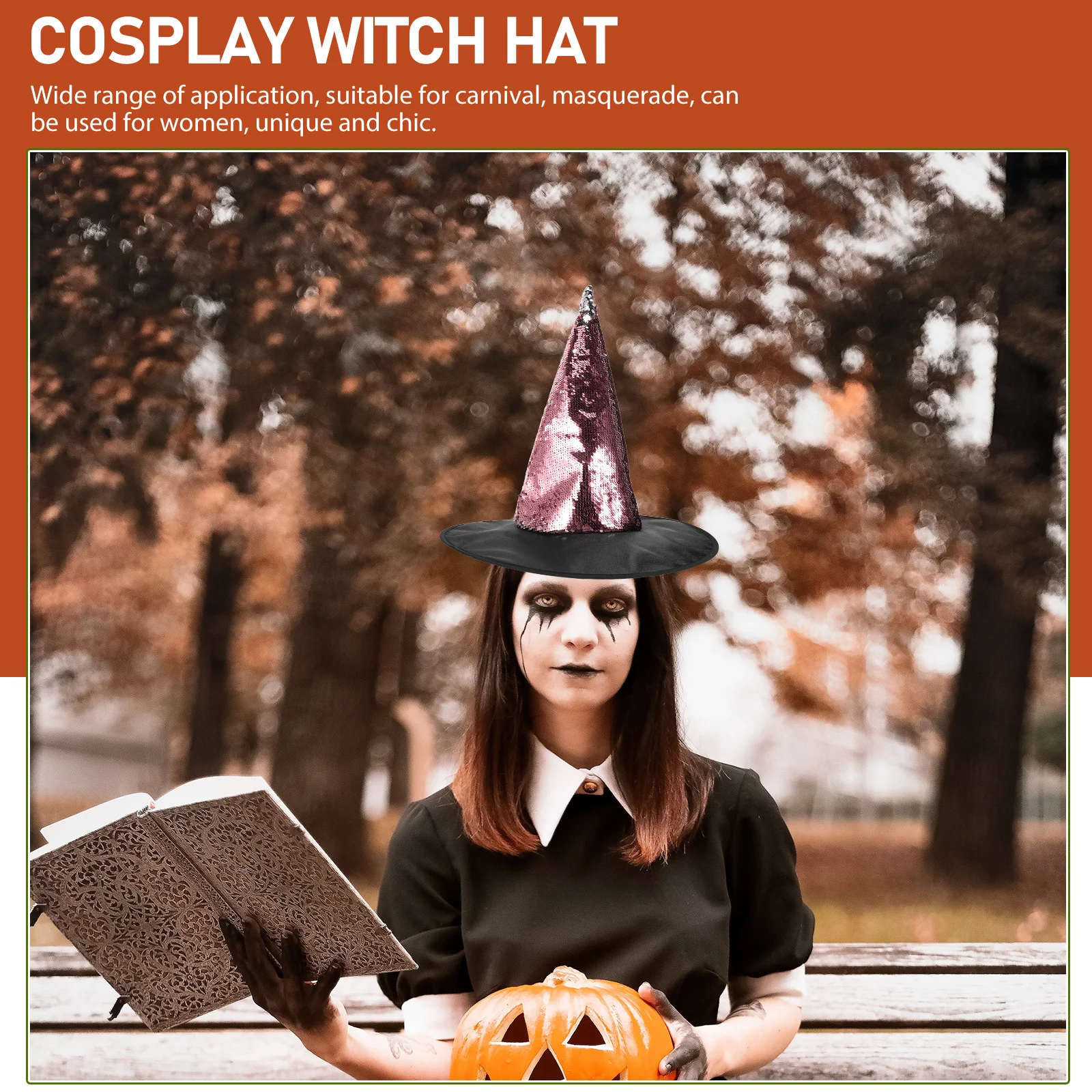 Sequin Witch Hat Comfortable Fabric Durable Cosplay Halloween Party Glitter Witch Hat Women Dress-Up Masquerade Gift 
Sequin Witch Hat Comfortable Fabric Durable Cosplay Halloween Party Glitter Witch Hat Women Dress-Up Masquerade Gift