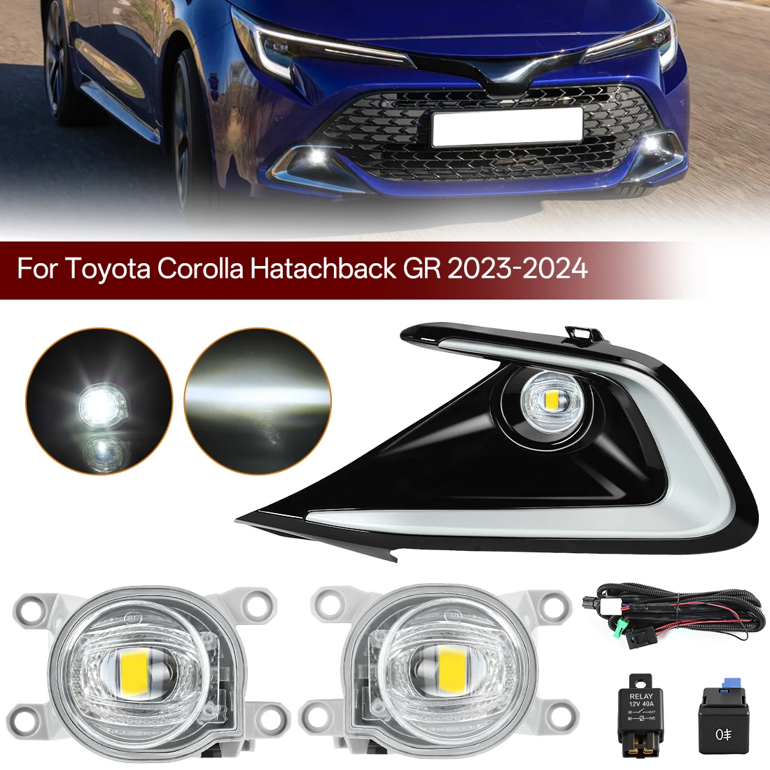 LED DRL Fog lamp Kit For Toyota Corolla 2023 2024 Hatchback Front LED Daytime Running Light Fog Driving Lamp Car Accessories 12V
LED DRL Fog lamp Kit For Toyota Corolla 2023 2024 Hatchback Front LED Daytime Running Light Fog Driving Lamp Car Accessories 12V