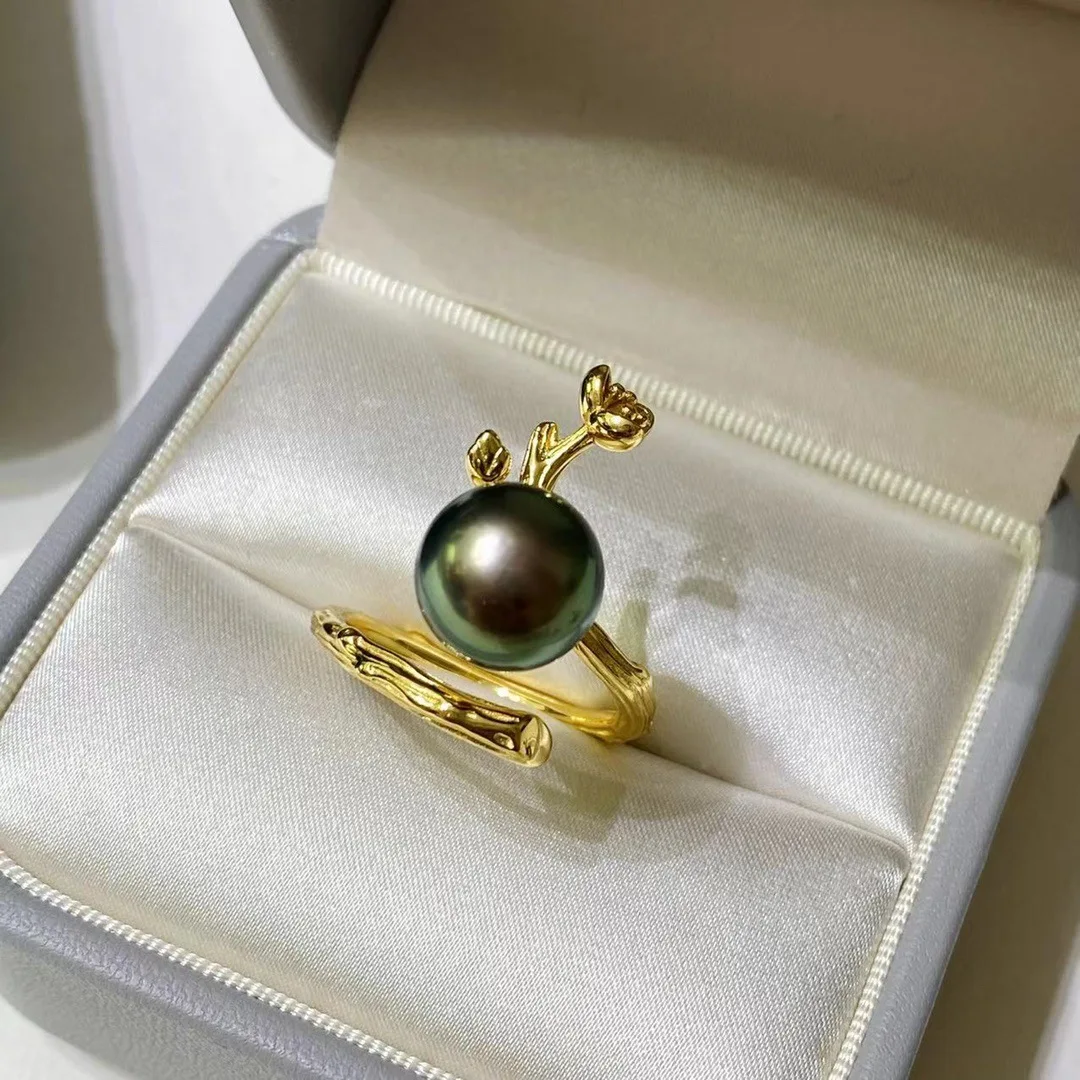 Magical Pearl Ring AAA 10-11mm Natural Tahitian Round Black Green Pearl Ring 925s
Magical Pearl Ring AAA 10-11mm Natural Tahitian Round Black Green Pearl Ring 925s