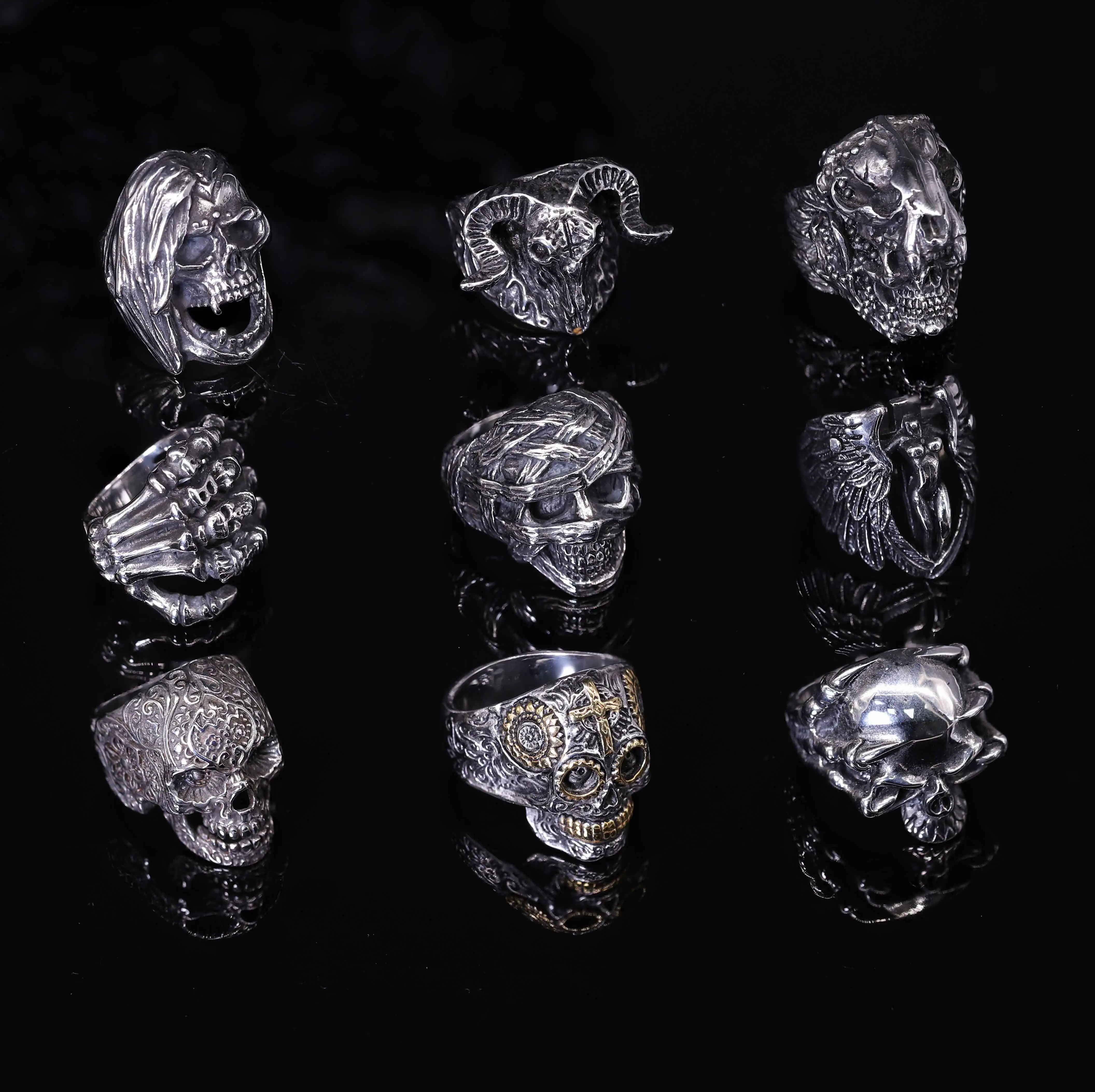 Gothic Skull Stainless Steel Rings Cthulhu Demon Satan Goat Head Steampunk Skull Hand Bones Angel Egyptian Mummy Biker Rings
Gothic Skull Stainless Steel Rings Cthulhu Demon Satan Goat Head Steampunk Skull Hand Bones Angel Egyptian Mummy Biker Rings