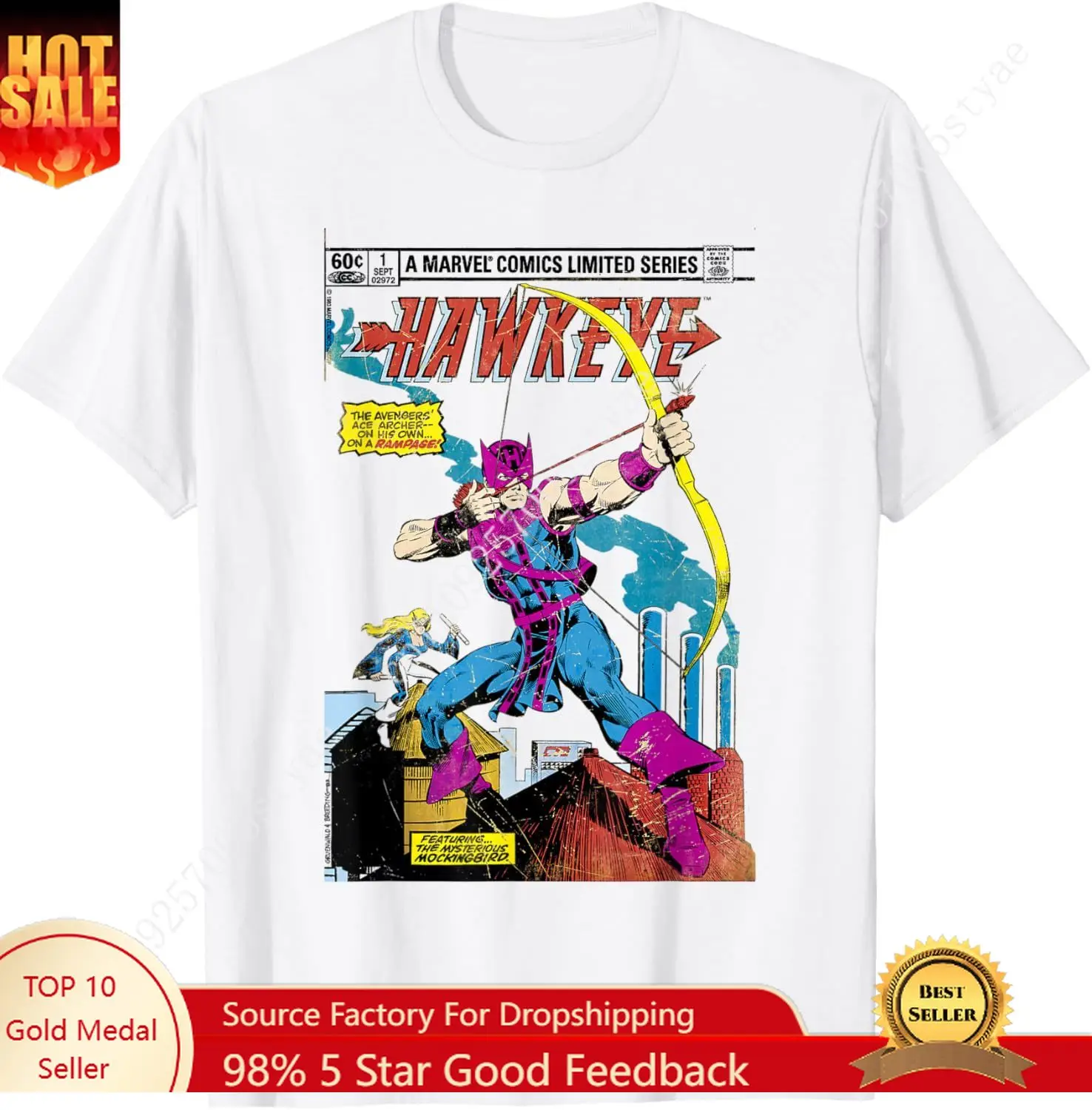 Marvel Hawkeye Classic Retro Comic Book Art Graphic T-Shirt
Marvel Hawkeye Classic Retro Comic Book Art Graphic T-Shirt