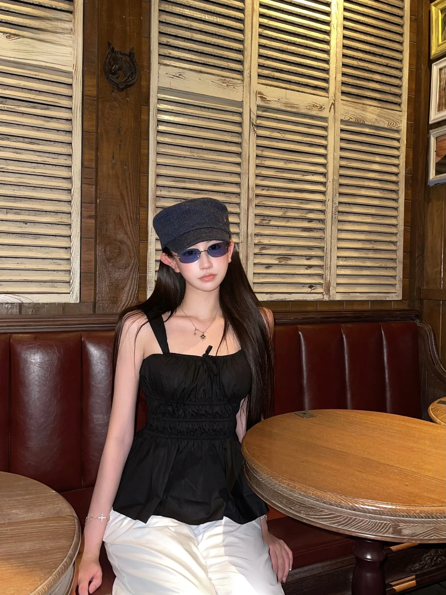 Icce New Jazz Lady Bla Strap Slimming Top Waist Cinched Women's irt French Sle Square Collar Svel Slim Fit
Icce New Jazz Lady Bla Strap Slimming Top Waist Cinched Women's irt French Sle Square Collar Svel Slim Fit