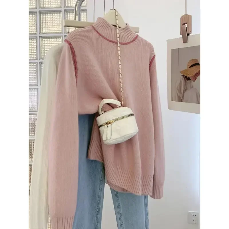 Winter Thickened Turtleneck Knitted Sweater Chrias Red Half Turtleneck Inner Bottom Shirt for Women's
Winter Thickened Turtleneck Knitted Sweater Chrias Red Half Turtleneck Inner Bottom Shirt for Women's