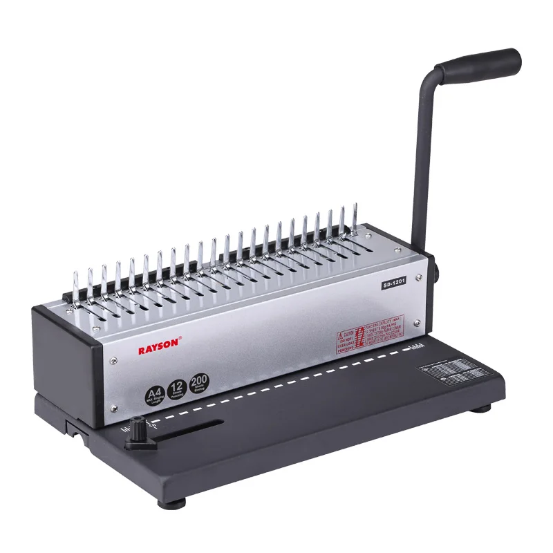 Factory Comb Binder Rayson SD-1201 Rubber Ring A4A5 Office School Comb Book Binding Machine
