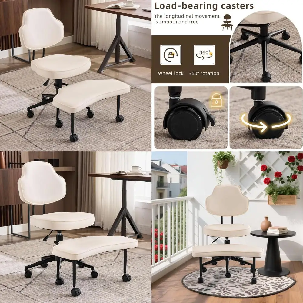 Adjustable Ergonomic Cross-Legged Chair with Lumbar Support, 360° Swivel, for Meditation, Yoga, and Home Office Desk Work
Adjustable Ergonomic Cross-Legged Chair with Lumbar Support, 360° Swivel, for Meditation, Yoga, and Home Office Desk Work