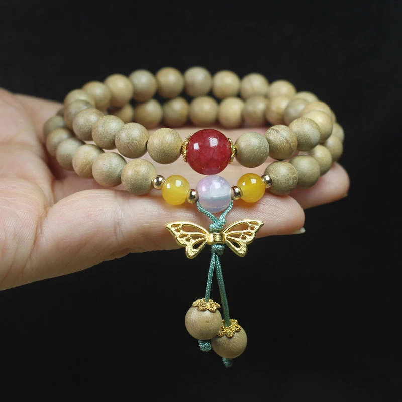 Milky Wood 8mm Double-Layer Bracelet with Butterfly Pendant, Forest Style Buddhist Beads, Decorative Rosary Jewelry
Milky Wood 8mm Double-Layer Bracelet with Butterfly Pendant, Forest Style Buddhist Beads, Decorative Rosary Jewelry