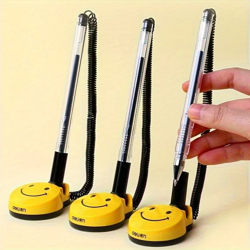 Powerful Desk Pens Fixed Signature Pens Cute Smile Service Counter Black Bullet Head Can Be Pasted Fixed Front Desk Pens
Powerful Desk Pens Fixed Signature Pens Cute Smile Service Counter Black Bullet Head Can Be Pasted Fixed Front Desk Pens