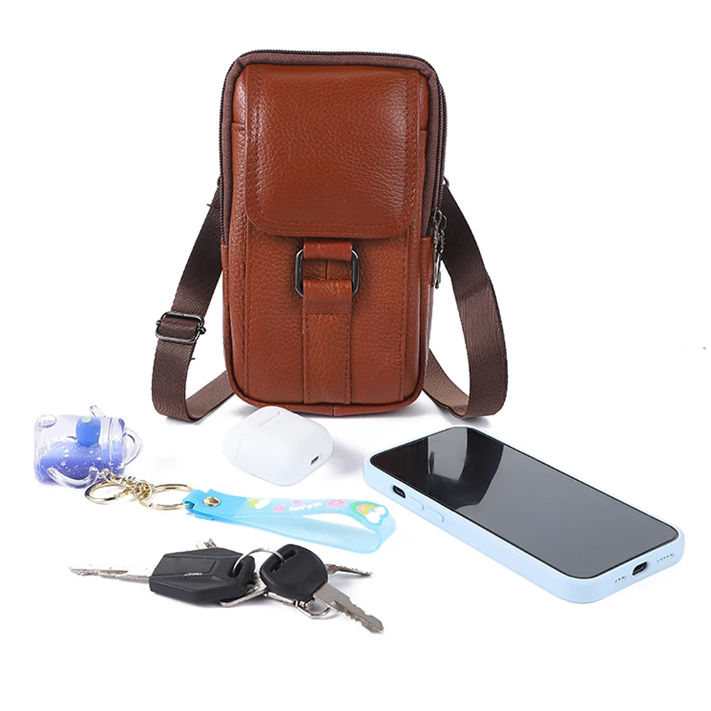 Portable Shoulder Bag Cowhide Leather Fanny Pack Waist Bag Fashion Simple Multi-pockets Casual for Outdoor Sport
Portable Shoulder Bag Cowhide Leather Fanny Pack Waist Bag Fashion Simple Multi-pockets Casual for Outdoor Sport