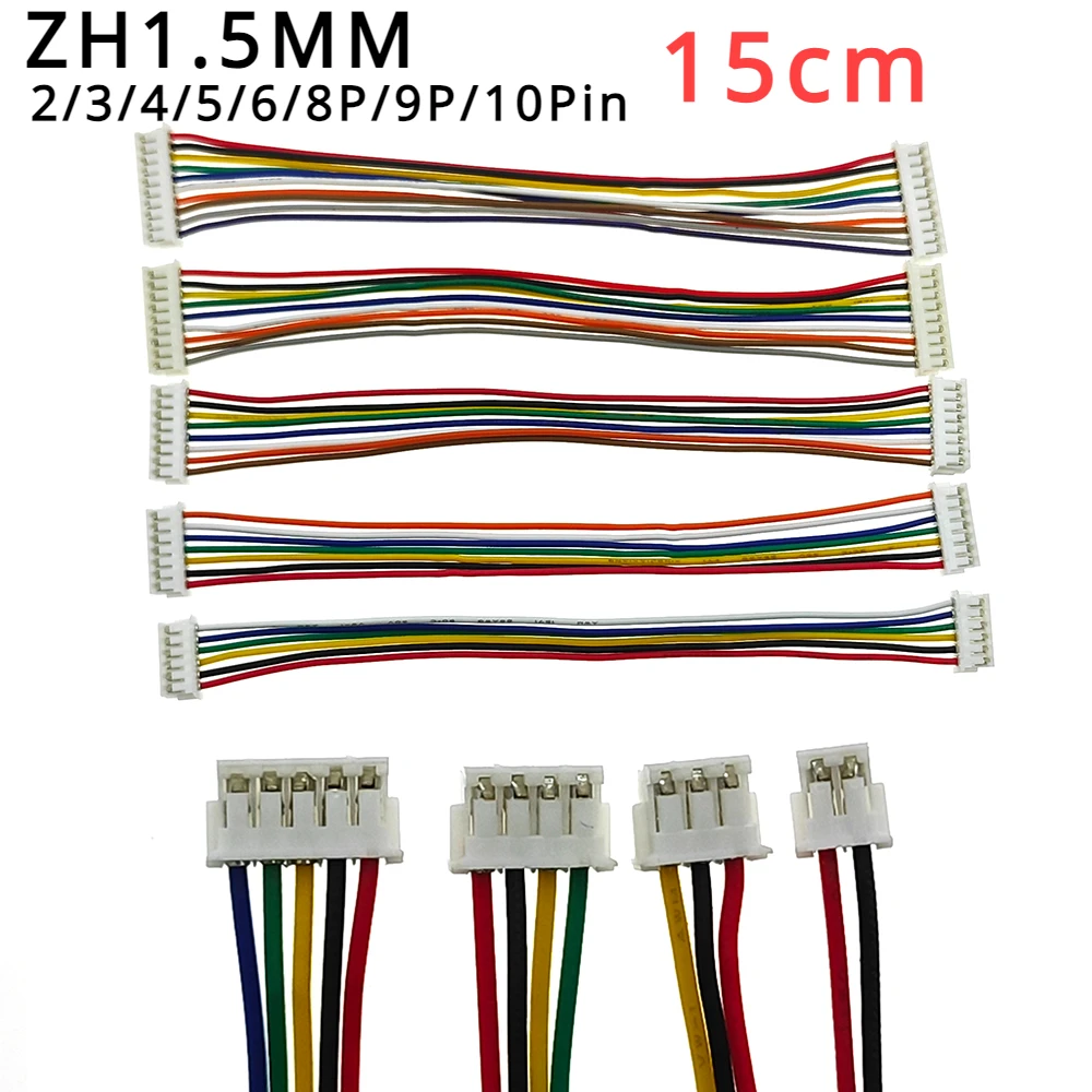 10pcs ZH 1.5mm 2/3/4/5/6/8P/9P/10Pin Double End Female & Female Connector with Cable Same Direction Wire 15cm Length
10pcs ZH 1.5mm 2/3/4/5/6/8P/9P/10Pin Double End Female & Female Connector with Cable Same Direction Wire 15cm Length