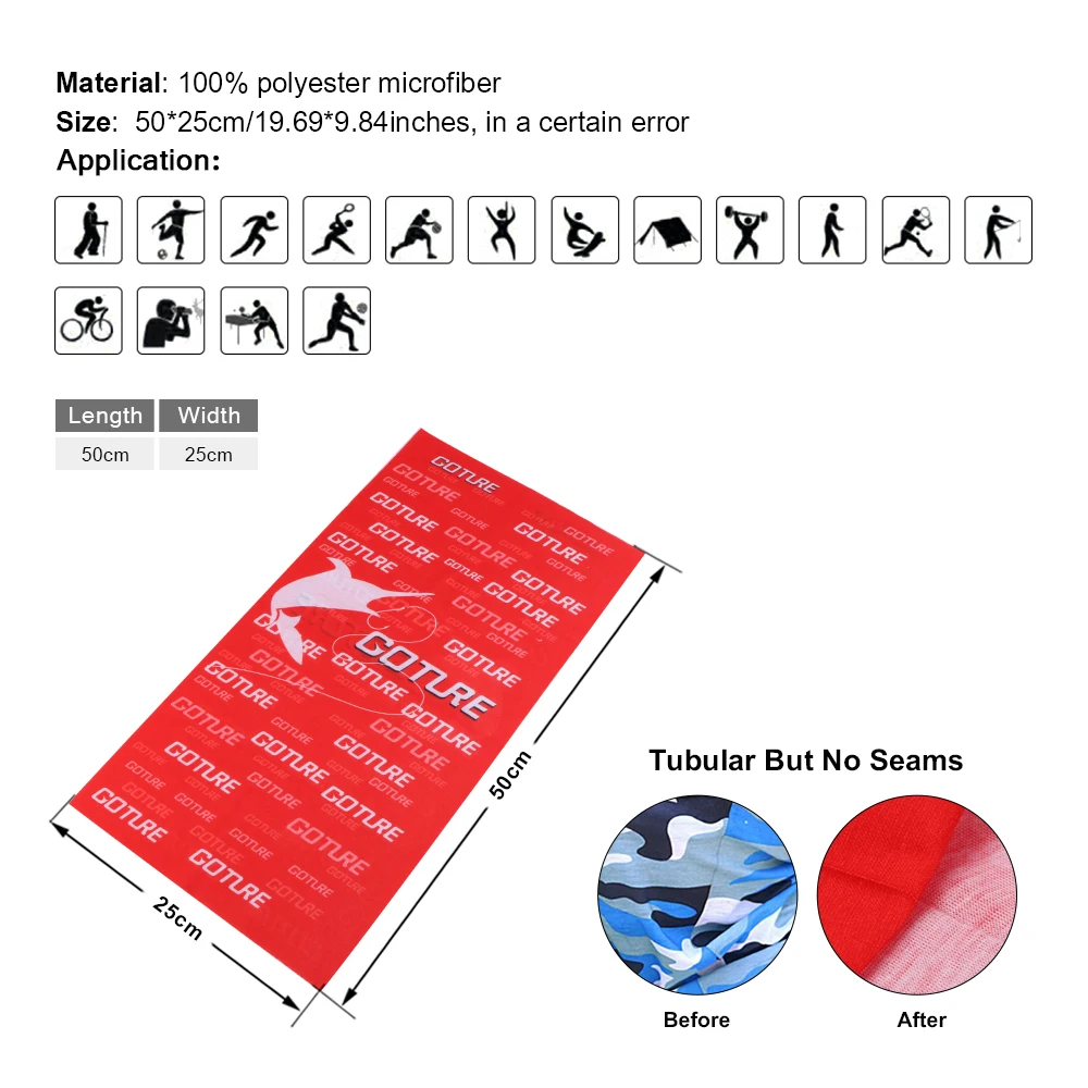 Goture Red Print Neck Gaiter UV Protection Multifunctional Seamless Bandana for Fishing Cycling Running Sports
Goture Red Print Neck Gaiter UV Protection Multifunctional Seamless Bandana for Fishing Cycling Running Sports