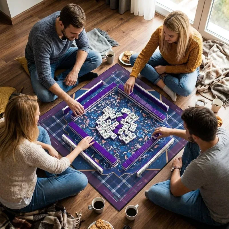 Acrylic 32mm 160 pieces 4 layers engraved mahjong tiles,suit with navy blue plaid floral pads, suitable for social clubs
Acrylic 32mm 160 pieces 4 layers engraved mahjong tiles,suit with navy blue plaid floral pads, suitable for social clubs