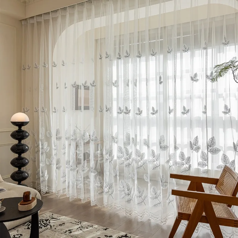 Modem Simple Leaf Tulle Curtains for Living Room Bedroom Dining Study Custom Size Partition door Decor
Modem Simple Leaf Tulle Curtains for Living Room Bedroom Dining Study Custom Size Partition door Decor