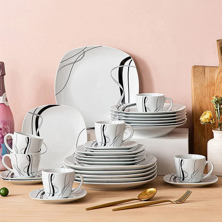 Elegant Ceramic Stoneware Bone China Fine Porcelain 30 Pieces European Style Dinner Set Porcelain Dinnerware Set for 6 People
Elegant Ceramic Stoneware Bone China Fine Porcelain 30 Pieces European Style Dinner Set Porcelain Dinnerware Set for 6 People