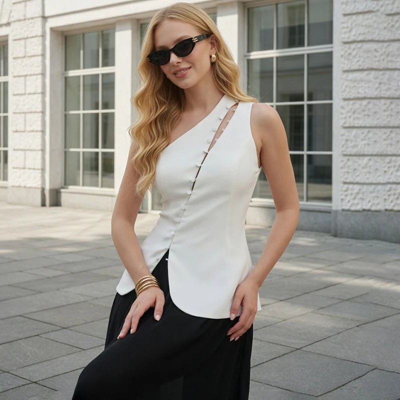 Tornova Fashiona Off Shoulder Buttons Vest Women's Sleeveless Slim Solid Sexy Short Tanks Club Casual Party Top Lady Ins Hot Y2K
Tornova Fashiona Off Shoulder Buttons Vest Women's Sleeveless Slim Solid Sexy Short Tanks Club Casual Party Top Lady Ins Hot Y2K