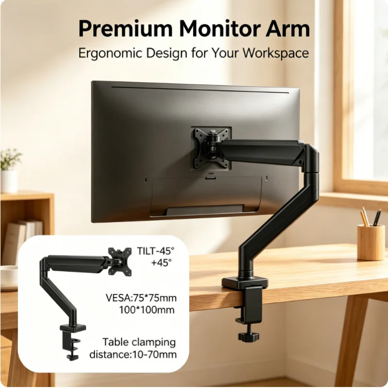 Heavy Duty Single Monitor Stand Universal Desk Mount Bracket Adjustable for 32 Inch 19.8 Lbs Office Gaming
Heavy Duty Single Monitor Stand Universal Desk Mount Bracket Adjustable for 32 Inch 19.8 Lbs Office Gaming