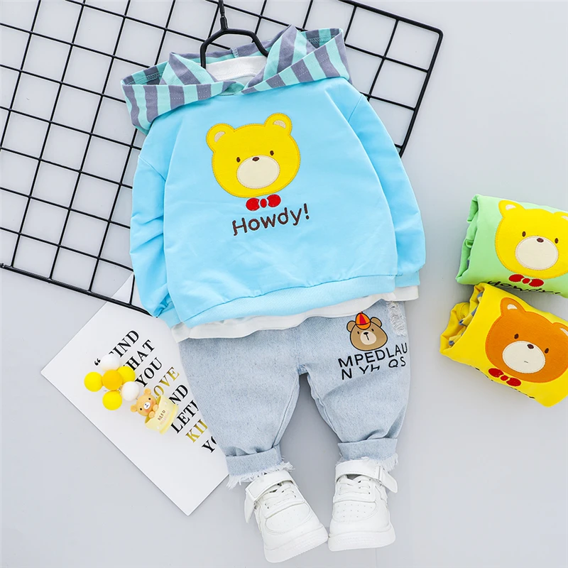 Spring Baby Boys Girls Clothing Sets Infant Hooded T Shirt Jeans Toddler Kids Casual Clothes Children 2 Piece Suit Outfits
Spring Baby Boys Girls Clothing Sets Infant Hooded T Shirt Jeans Toddler Kids Casual Clothes Children 2 Piece Suit Outfits