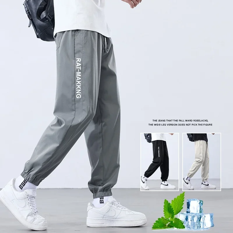 Sports Pants Black Grey Summer Ice Tow Feet Harem Pants for Men Casual Cool Outdoor Jogging Fitness Nine-point Quick-drying
Sports Pants Black Grey Summer Ice Tow Feet Harem Pants for Men Casual Cool Outdoor Jogging Fitness Nine-point Quick-drying