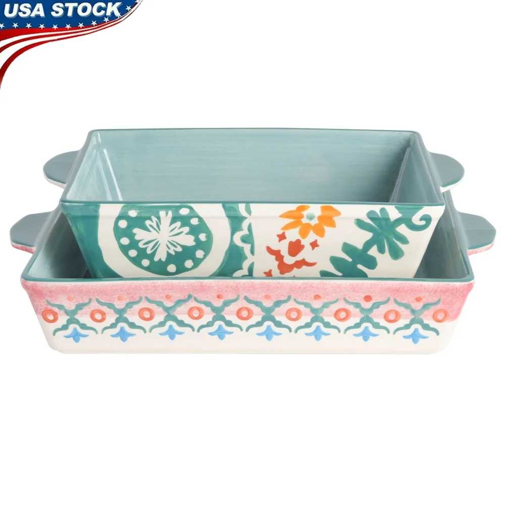 Прочный керамический набор форм для выпечки, 2 шт., микроволновая печь, которую можно мыть в посудомоечной машине, в подарок яркий дизайн с ручной росписью, сохранение тепла
Прочный керамический набор форм для выпечки, 2 шт., микроволновая печь, которую можно мыть в посудомоечной машине, в подарок яркий дизайн с ручной росписью, сохранение тепла