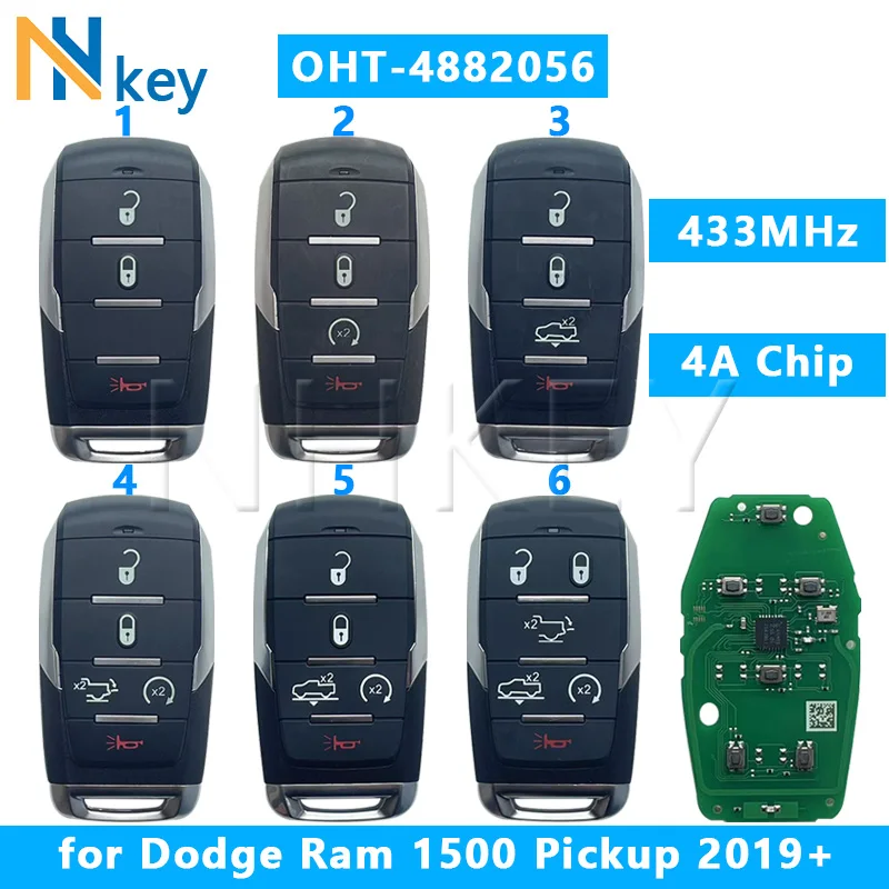 NH KEY OHT-4882056 For Dodge Ram 1500 Pickup Smart Prox Key Fob 2019 2020+ 4A Chip 433MHz (68291692AD 68291691AD)
NH KEY OHT-4882056 For Dodge Ram 1500 Pickup Smart Prox Key Fob 2019 2020+ 4A Chip 433MHz (68291692AD 68291691AD)