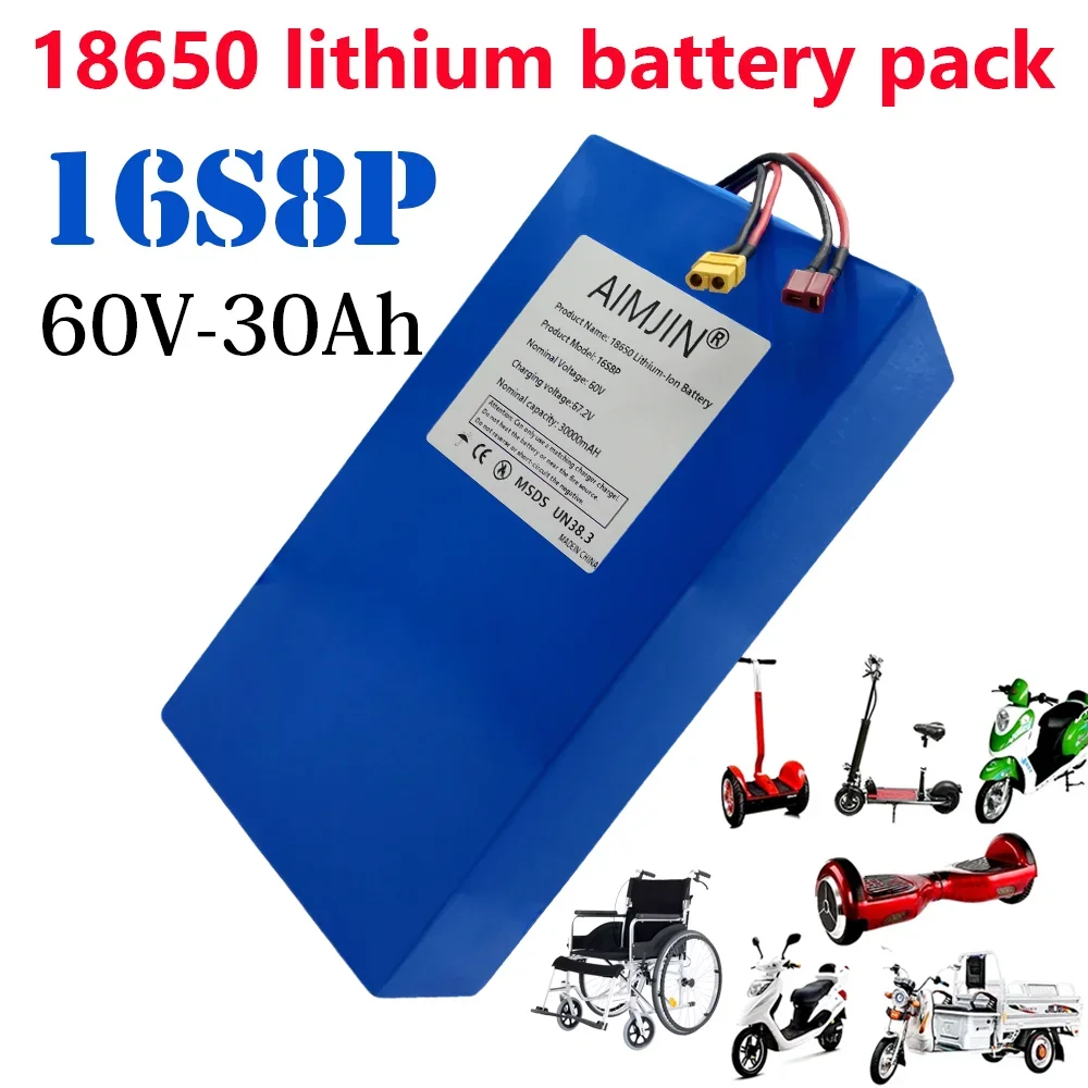 18650 lithium battery pack, 16S8P high-power battery 60 30000mAh built-in BMS ,For electric vehicles, wheelchairs, balance bikes
18650 lithium battery pack, 16S8P high-power battery 60 30000mAh built-in BMS ,For electric vehicles, wheelchairs, balance bikes