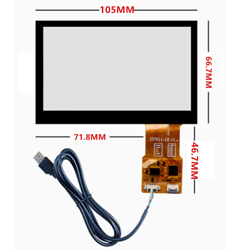 4,3-дюймовый емкостный сенсорный дигитайзер 105 мм X 66,7 мм Raspberry Pi, GPS-навигация, сенсорный экран, стекло + плата драйвера USB
4,3-дюймовый емкостный сенсорный дигитайзер 105 мм X 66,7 мм Raspberry Pi, GPS-навигация, сенсорный экран, стекло + плата драйвера USB