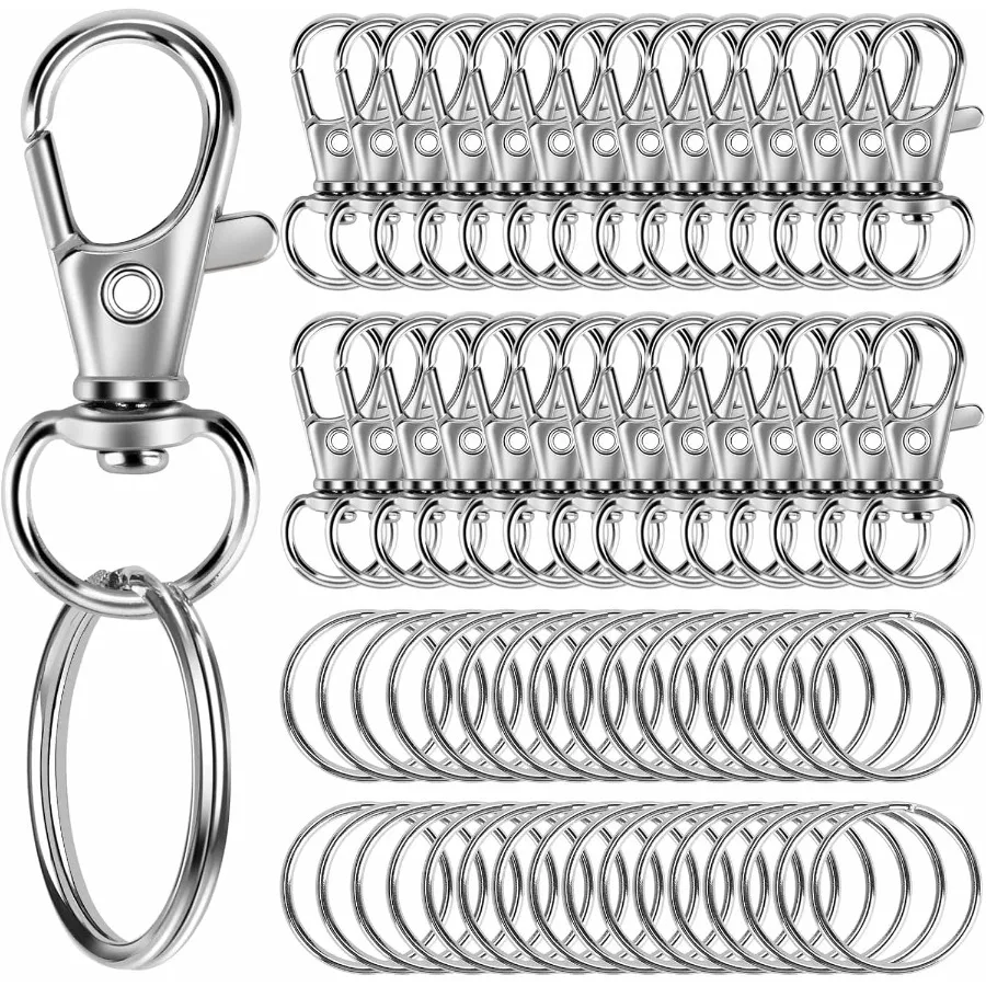 60PCS Keychain Making Kit Including 30PCS Keychains Clips Hooks and 30PCS Key Chain Rings Lobster Claw Clasps with Keychains Ri
60PCS Keychain Making Kit Including 30PCS Keychains Clips Hooks and 30PCS Key Chain Rings Lobster Claw Clasps with Keychains Ri