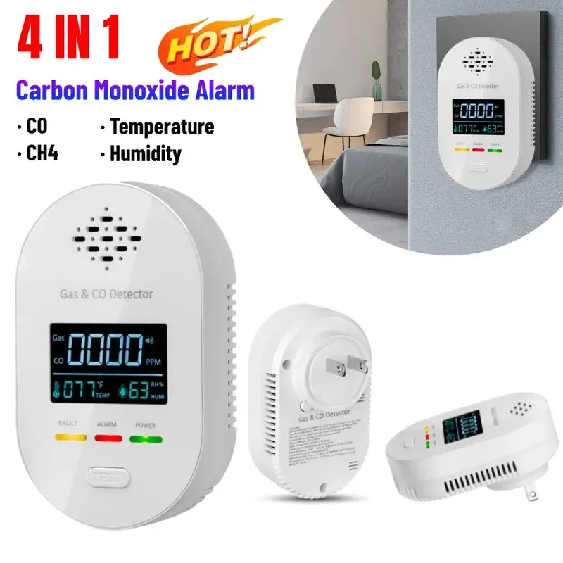 High Sensitivity 4-in-1 Carbon Monoxide Detector with Digital Display for Temperature, Humidity, and CO Levels
High Sensitivity 4-in-1 Carbon Monoxide Detector with Digital Display for Temperature, Humidity, and CO Levels